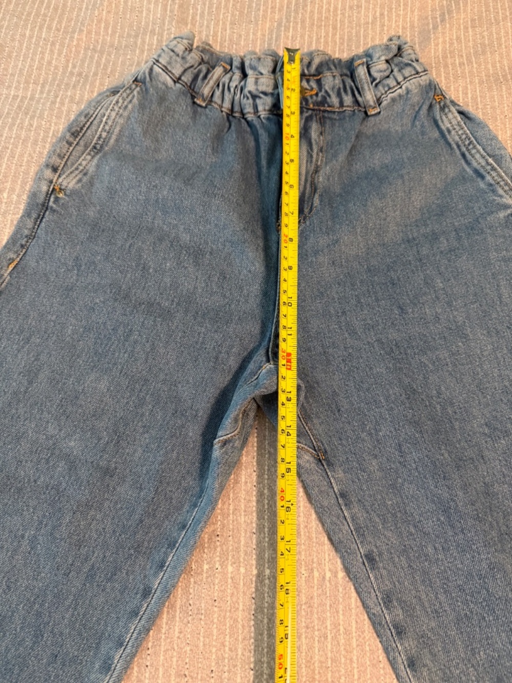 ZARA Paperbag High Waist Relaxed Fit Jeans - Size 0 - Picture 3 of 8